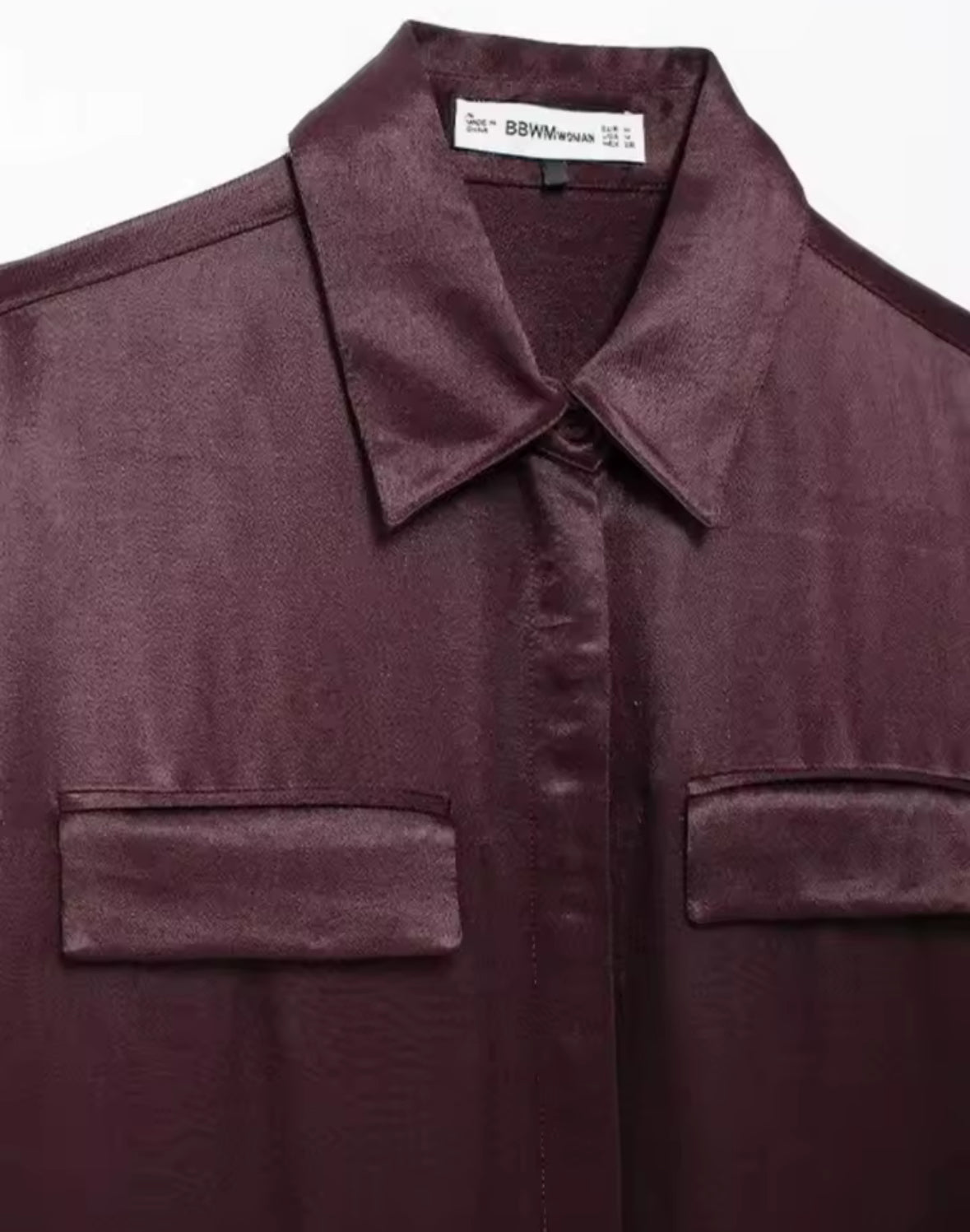 Blusa satén color vino