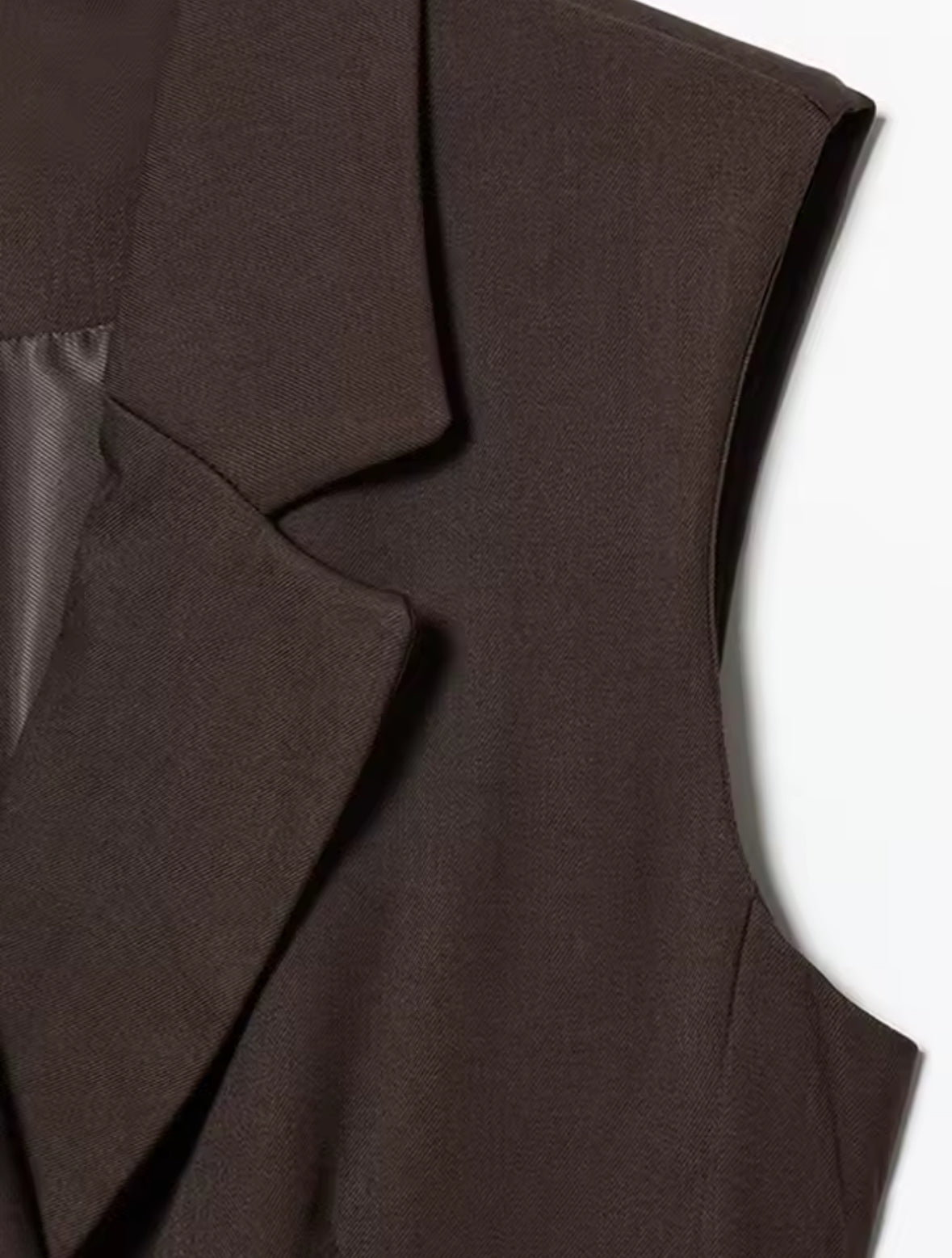 chaleco solapa cuello sin mangas bolsillos delanteros