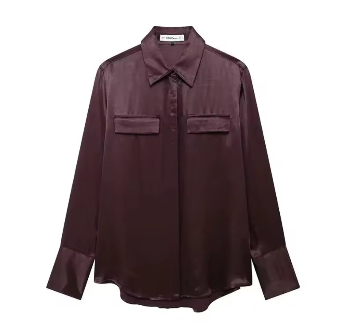 Blusa satén color vino