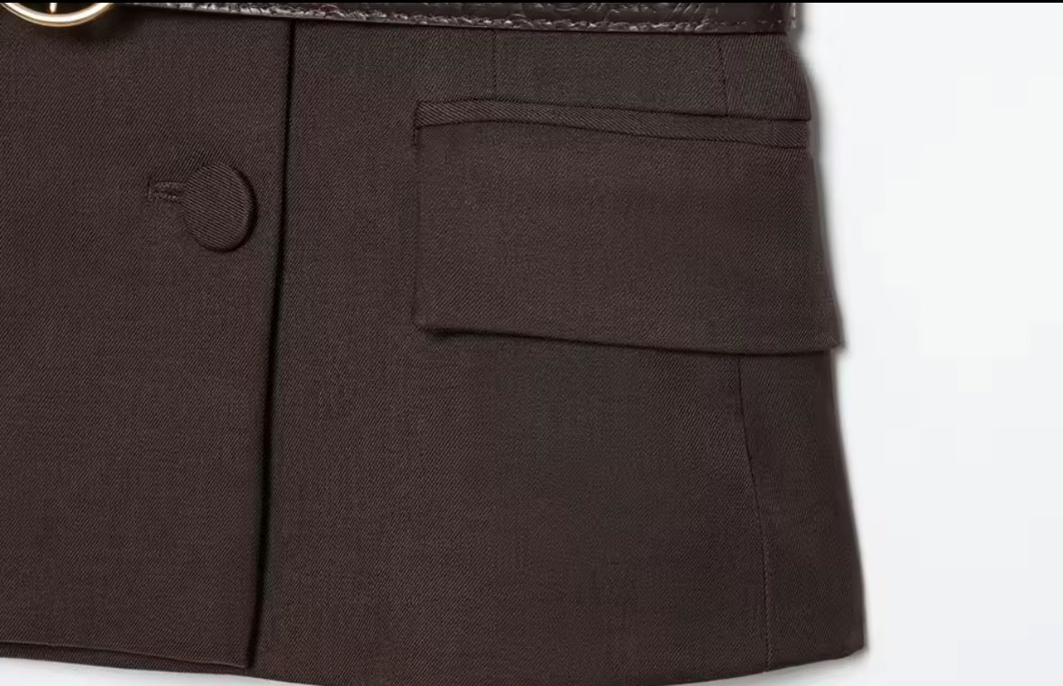 chaleco solapa cuello sin mangas bolsillos delanteros