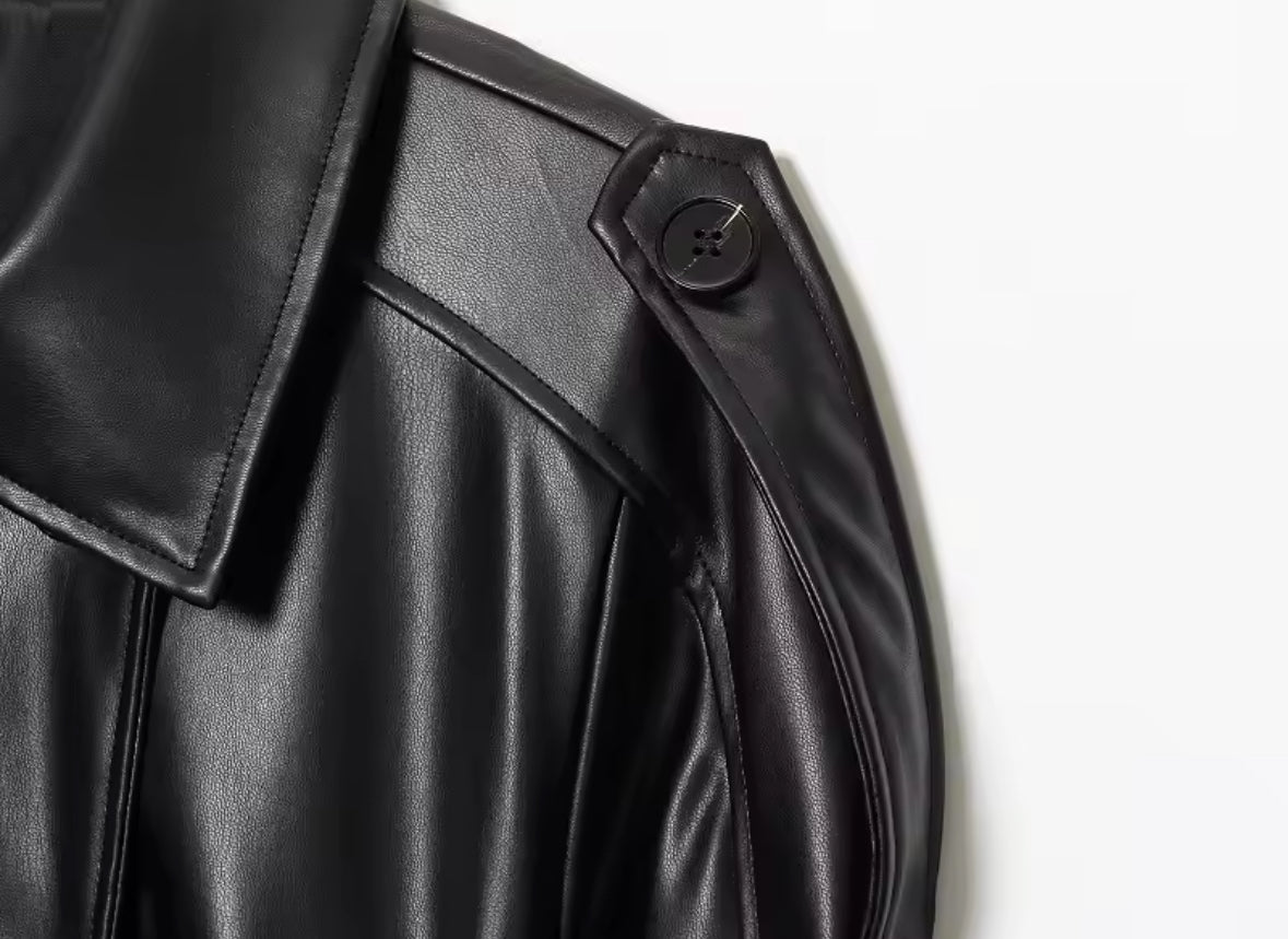 gabardina negra para mujer, chaqueta