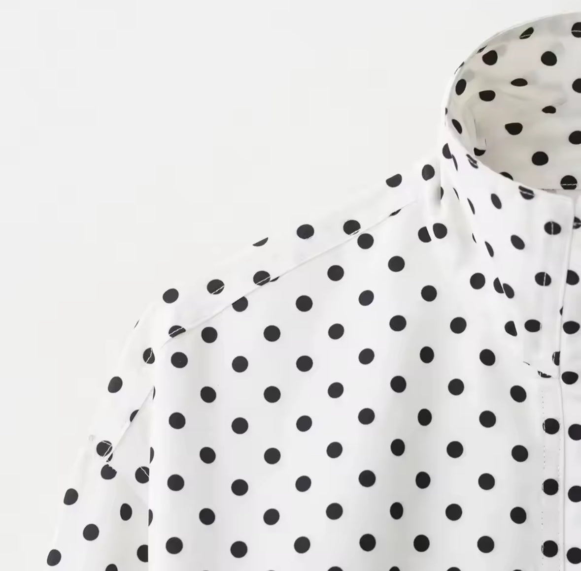 Abrigos corto con estampado de lunares para mujer, chaquetas de manga larga de talle alta para mujer, prendas de vestir exteriores informales elegantes