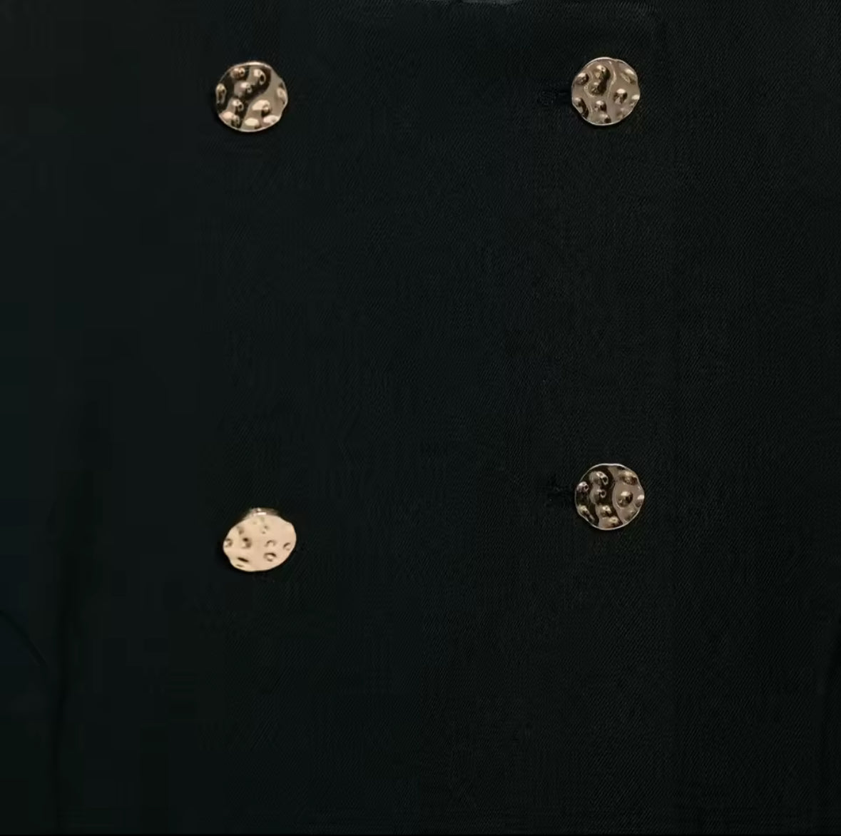 Blazers lisos de manga larga con cuello redondo y doble botonadura para mujer, chaqueta corta ajustada con botones de Metal para oficina