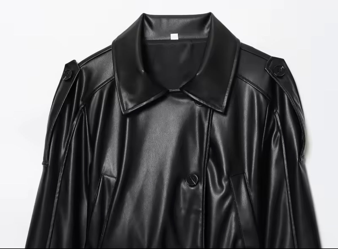 gabardina negra para mujer, chaqueta