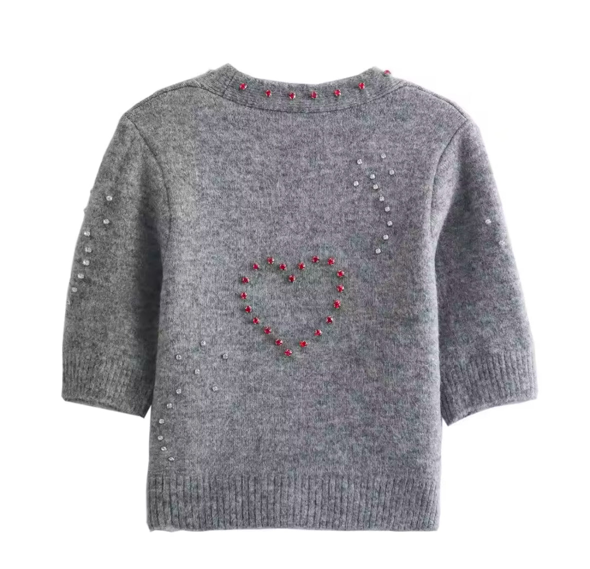 cárdigan de punto gris Love para mujer